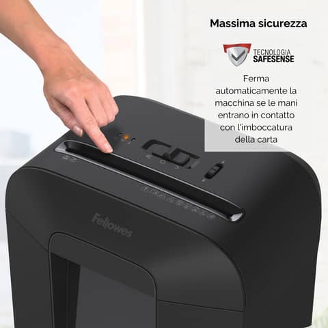 Distruggidocumenti uso personale LX85 - P-4 - 19 L - taglio a frammenti 4x40 mm Fellowes Powershred® nero - 4400801